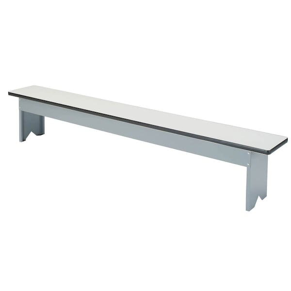 Global Industrial Free Standing Locker Bench Plastic Laminate Top w/Steel Pedestals, 72W x 12W x 18H 702908 - main